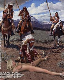 They tied a rope round her neck and made her walk quickly behind the horses with her hands tied back - Wild west