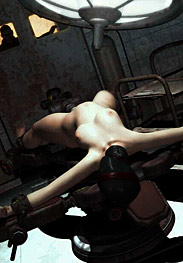 Its only contact with the world is the vibrator hooked up to its pussy - Colder comfort by Arcas